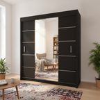 Oslo Sliding Wardrobe 203cm – Elegant Storage Solution for Large Rooms