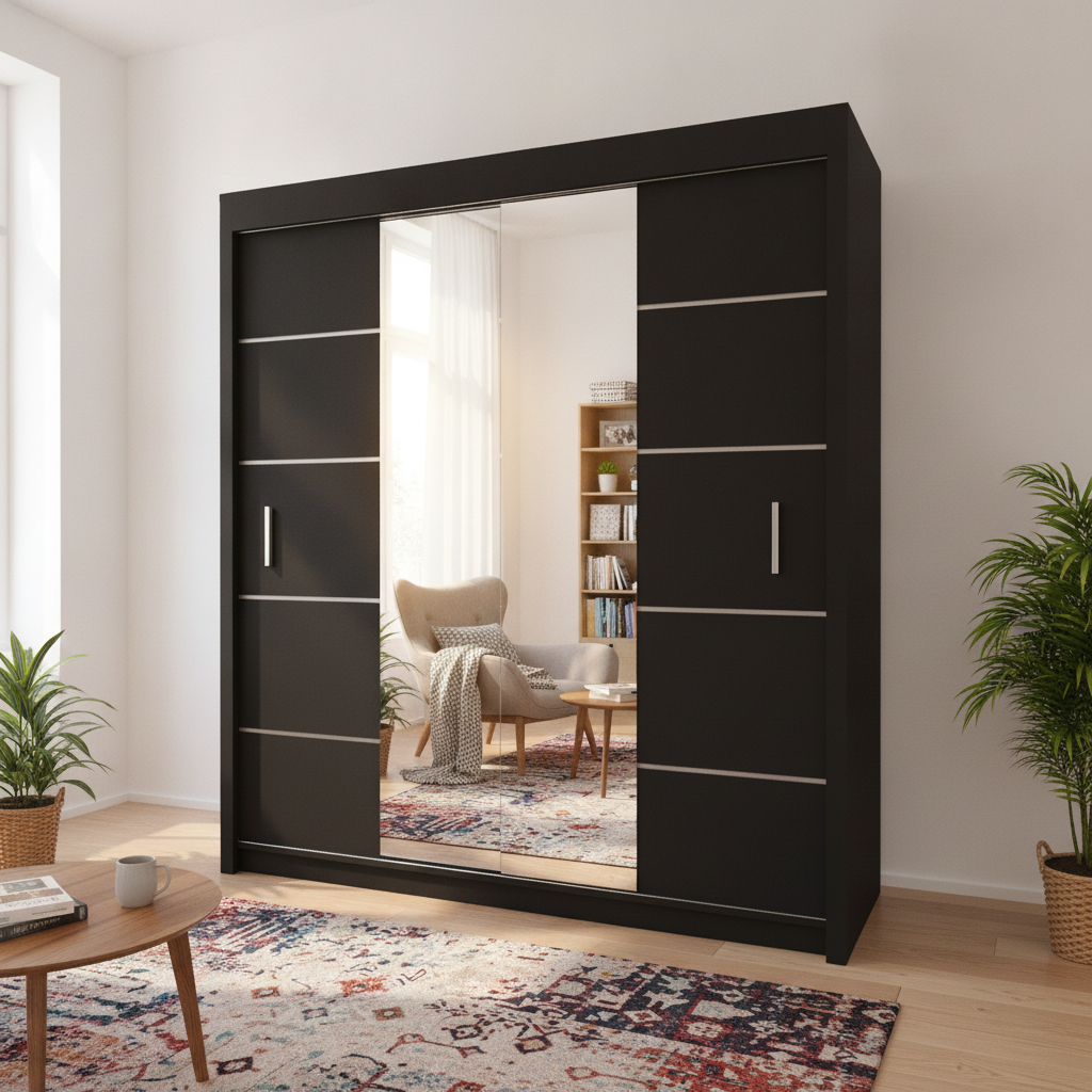 Oslo 2 Door Sliding Wardrobe 180cm – Spacious Bedroom Organizer