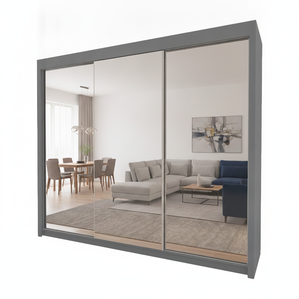 250cm Milan Wardrobe – Stylish Storage with Shelves & Rail